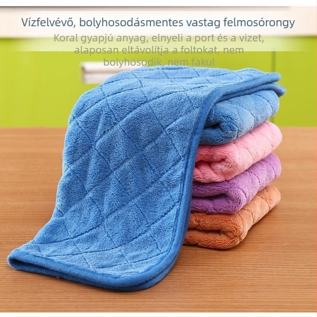Két rétegű vastag mikroszálas törlőruha padlóhoz, nedvszívó, szálmentes, lapos mophoz való csere kendő