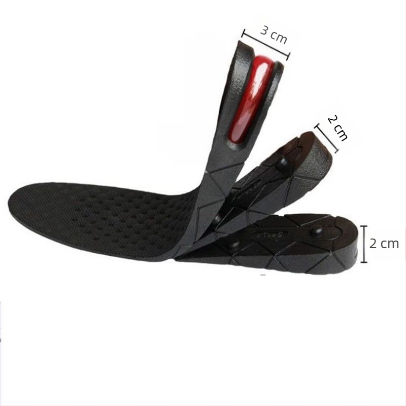 PVC magasságot növelő talpbetét légrugós párnával, 1–4 réteg, 3 cm/5 cm/7 cm/9 cm, uniszex, EU méretek 34–44, mindennapi cipőkhöz