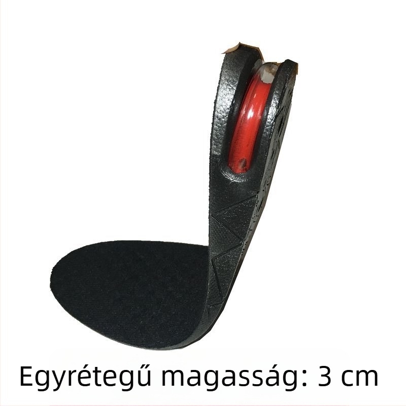 PVC magasságot növelő talpbetét légrugós párnával, 1–4 réteg, 3 cm/5 cm/7 cm/9 cm, uniszex, EU méretek 34–44, mindennapi cipőkhöz
