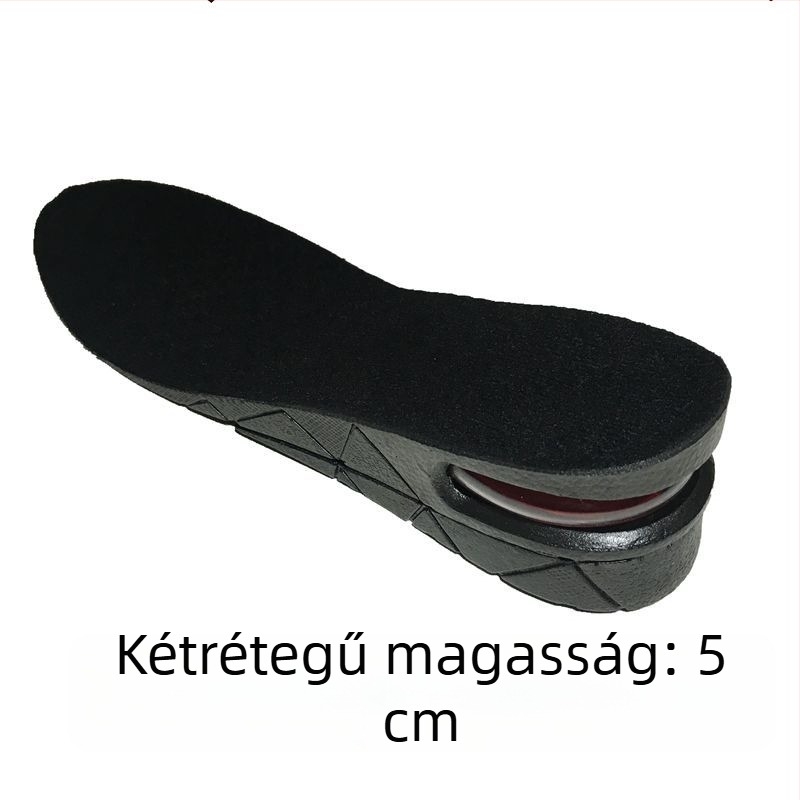 PVC magasságot növelő talpbetét légrugós párnával, 1–4 réteg, 3 cm/5 cm/7 cm/9 cm, uniszex, EU méretek 34–44, mindennapi cipőkhöz