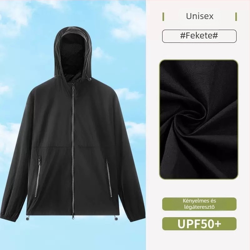 Hegyi ultrakönnyű UV-védett nylon szélkabát férfiaknak, lélegző, kültéri horgászathoz
