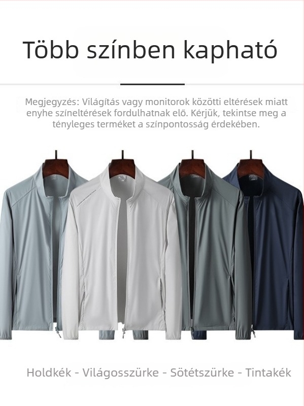 Kültéri kapucnis szélvédő dzseki UPF50+ UV védelemmel, lélegző nylonból, túrázásra, hegymászáshoz és kerékpározáshoz