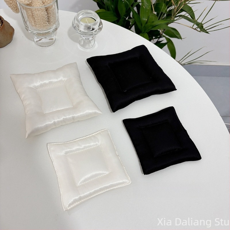 Egyszínű pamut- és lenanyagból készült ékszer tartó tál – minimalist kivitel, gyűrűk és nyakláncok számára, fotórekvizit