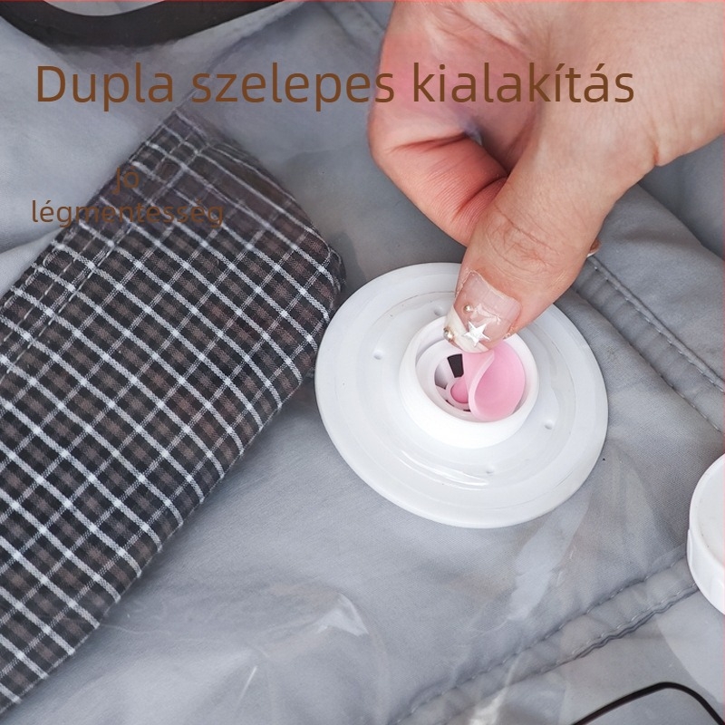 Pehelykabát vákuumtömörítő tasak, akasztós tároló, több lyukkal, megnagyobbított és megvastított