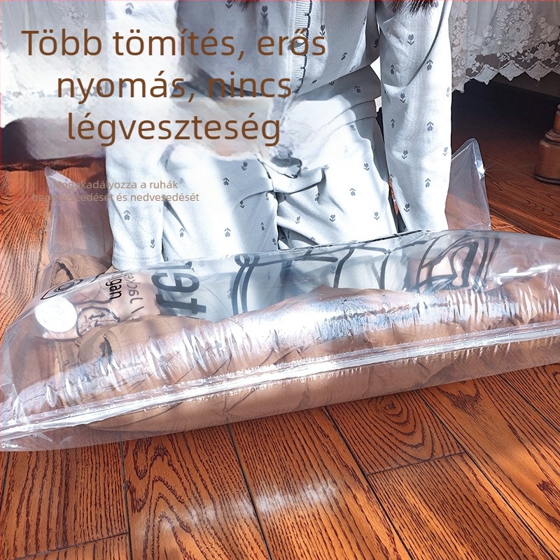 Pehelykabát vákuumtömörítő tasak, akasztós tároló, több lyukkal, megnagyobbított és megvastított
