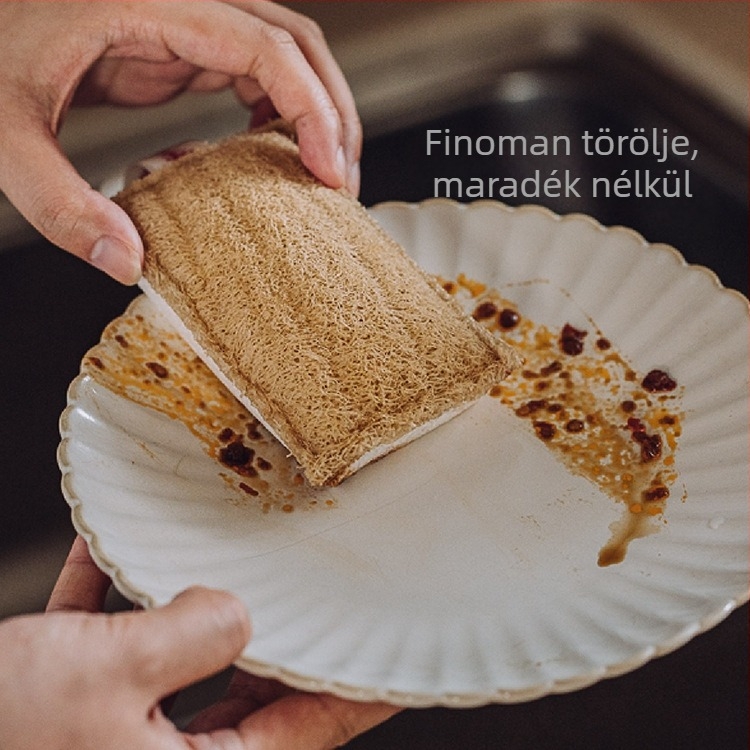 Kétszintes mosogatószivacs loofahból, kétoldalas tisztító edényekhez