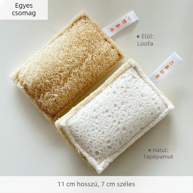 Kétszintes mosogatószivacs loofahból, kétoldalas tisztító edényekhez