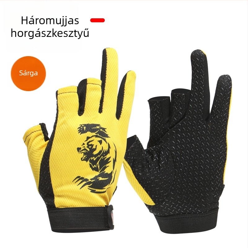 Luya horgász kesztyűk, szúrás elleni védelem, gyorsan száradó, háromujjas dizájn, horgászat, kerékpározás és hegymászás