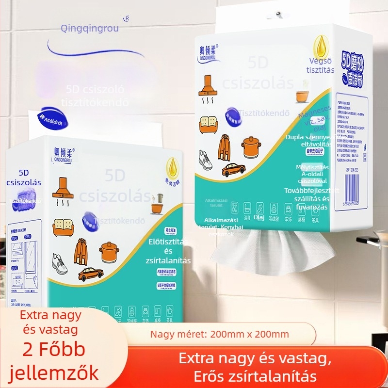 Qingqingrou Matt felületű súrolópad, egyszer használatos konyhai törlőkendő, olaj- és vízfelvétel, nem szövött anyag