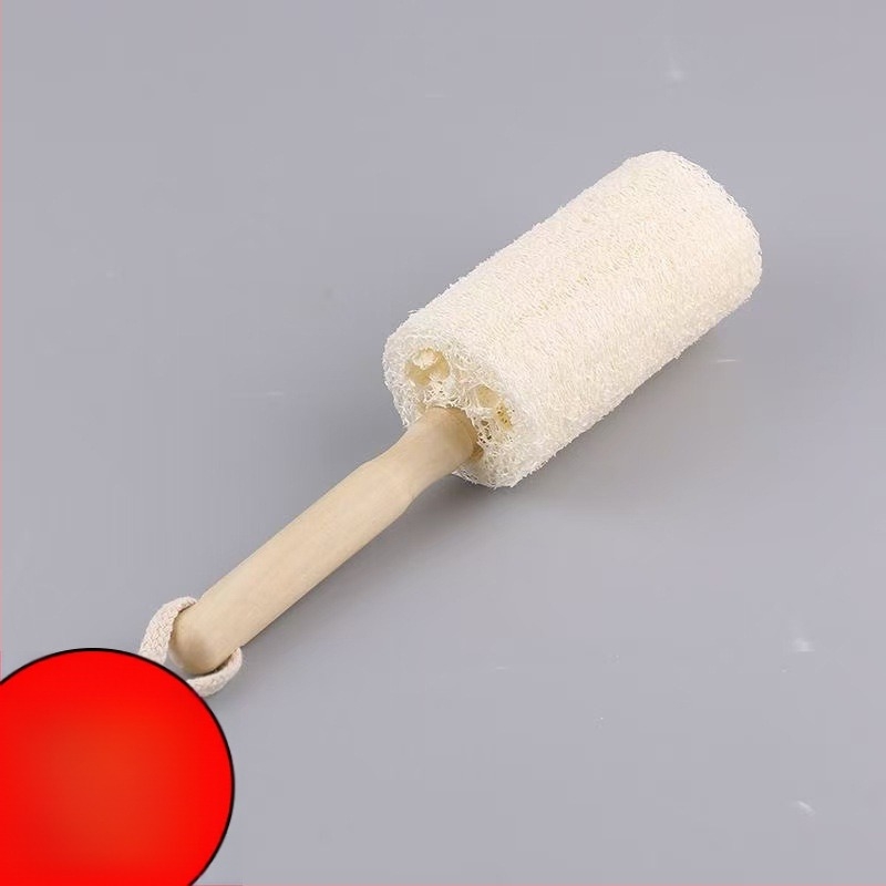 Természetes luffa mosogatókendő akasztóval és fa nyéllel, pohár- és edény kefével, konyhai tisztítás