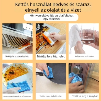 Egyszer használatos konyhai rongyok, megvastagodott kettős használatú tisztító kendők száraz és nedves tisztításra, edények mosására, olaj- és víz felszívására
