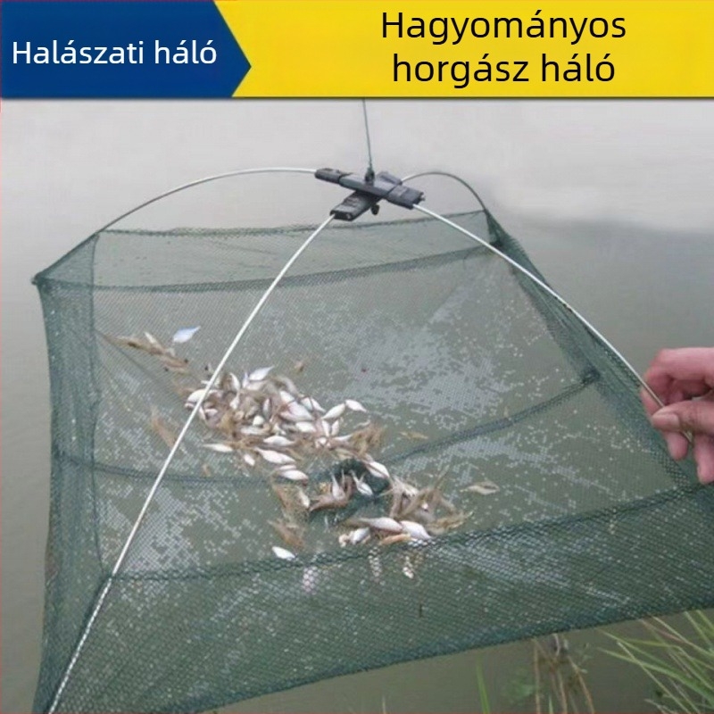 Nyitott keretű garnéla háló, összecsukható emelőháló, garnéla ketrec és halászati háló