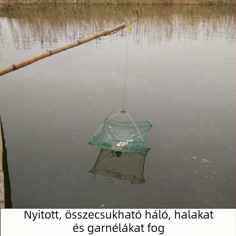 Nyitott keretű garnéla háló, összecsukható emelőháló, garnéla ketrec és halászati háló