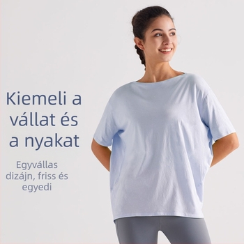 RUNA PULSE Női rövid ujjú jóga felső, lélegző, gyorsan száradó, turtle-back dizájnnal, sokoldalú, slim szabás
