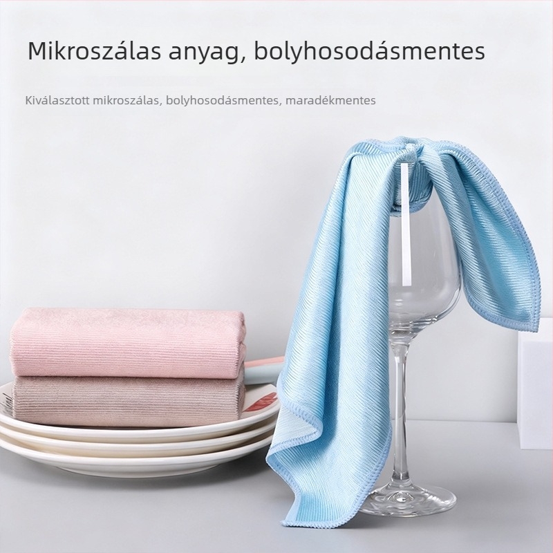 Üveg- és tükörtisztító rongy, szálmentes, nedvszívó, nyom nélkül, felületek törlésére