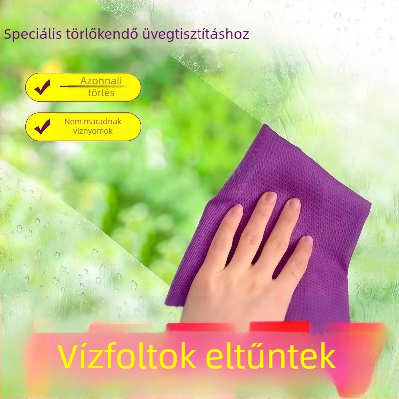 Nylon üveg tisztító kendő, nedvszívó és szálmentes, vízfoltmentes tükrökhöz és háztartási tisztításra