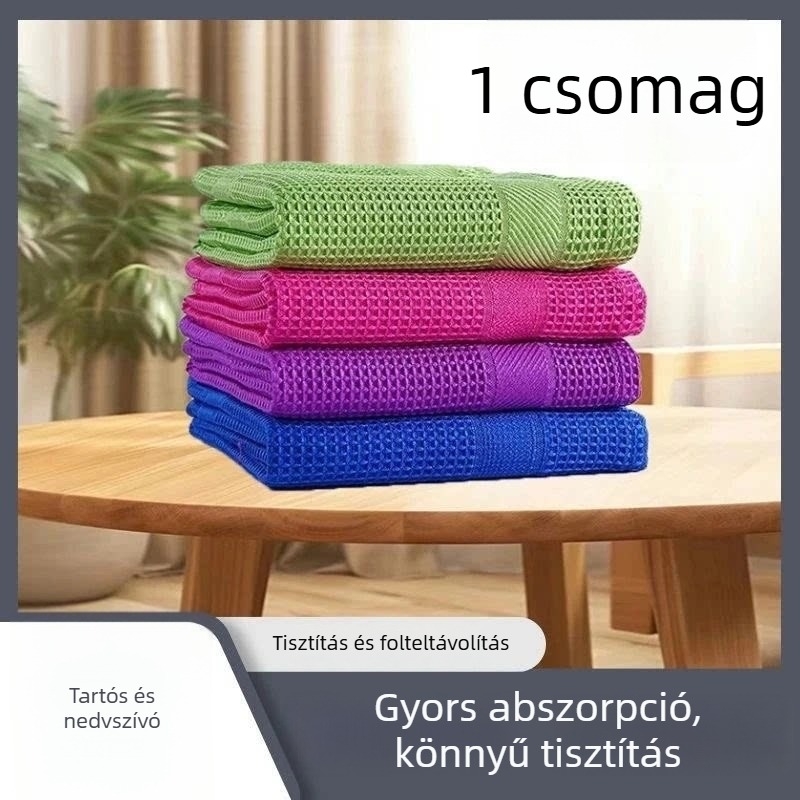 Nylon üveg tisztító kendő, nedvszívó és szálmentes, vízfoltmentes tükrökhöz és háztartási tisztításra