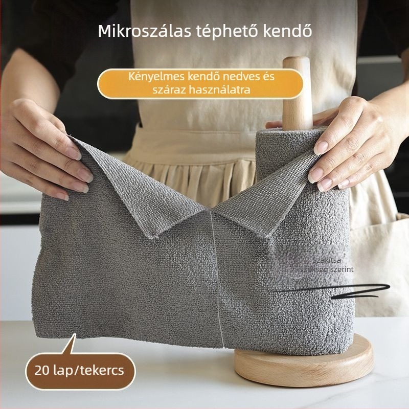 Mikroszálas konyhai kendő egyedül használatra, kézzel téphető, nedves és száraz kettős használat, nedvszívó edénytisztító kendő