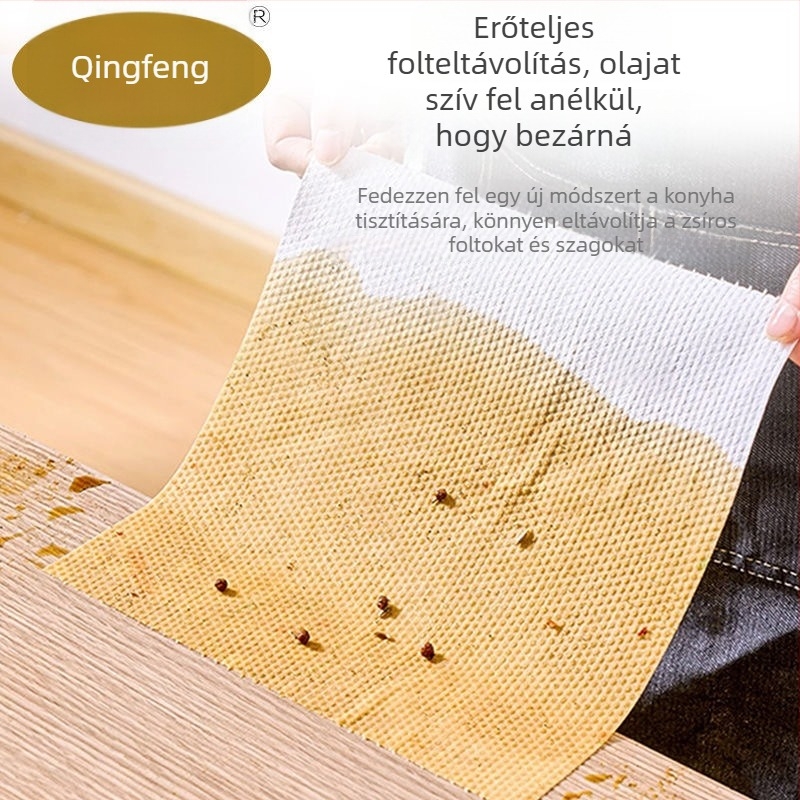 Egyszer használatos konyhai papírtörlő, olajat és vizet felszívó tisztító kendő