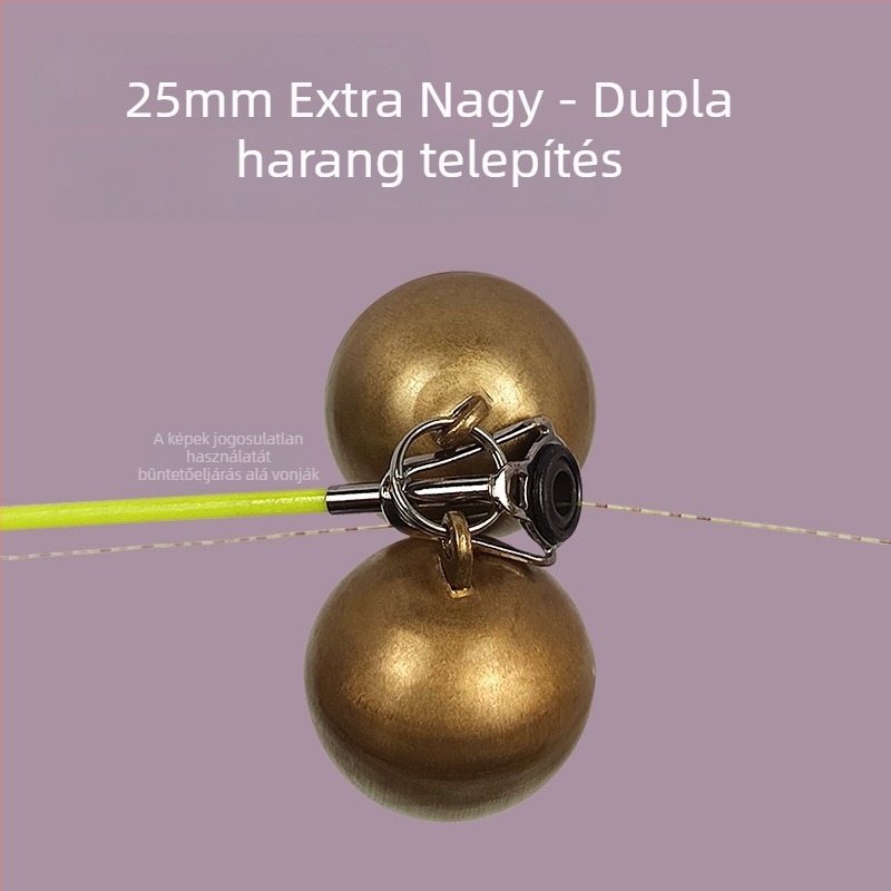 Tengeri horgászbot jelzőharang, extra-nagy sárgaréz haranggal 22–25 mm, hosszú dobásokhoz