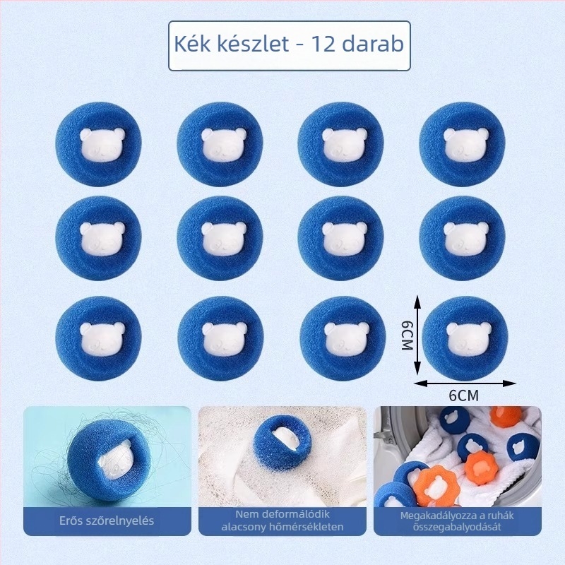Macskaszőr eltávolító mosógömb szűrőzsákkal
