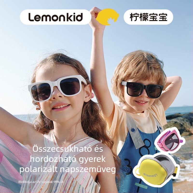 Lemon Baby gyerekeknek összecsukható polarizált napszemüveg UV védelem, kültéri használatra