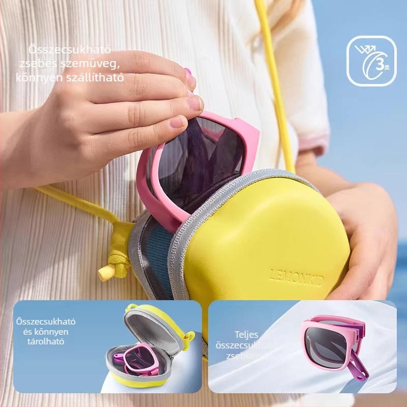 Lemon Baby gyerekeknek összecsukható polarizált napszemüveg UV védelem, kültéri használatra