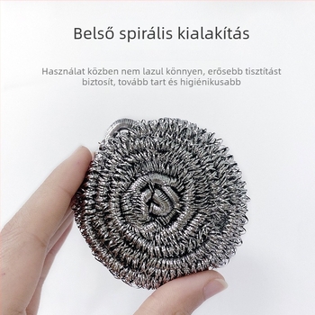 Rozsdamentes acél sodronyból készült tisztítólabda – mosogatáshoz, 6 darab