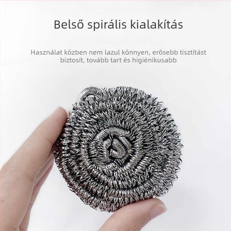 Rozsdamentes acél sodronyból készült tisztítólabda – mosogatáshoz, 6 darab