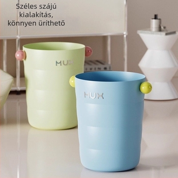 Fedél nélküli műanyag szemetes, 8 L, kerek hordó, pastell makaron színű dizájn, fürdőszoba, konyha, hálószoba, nappali