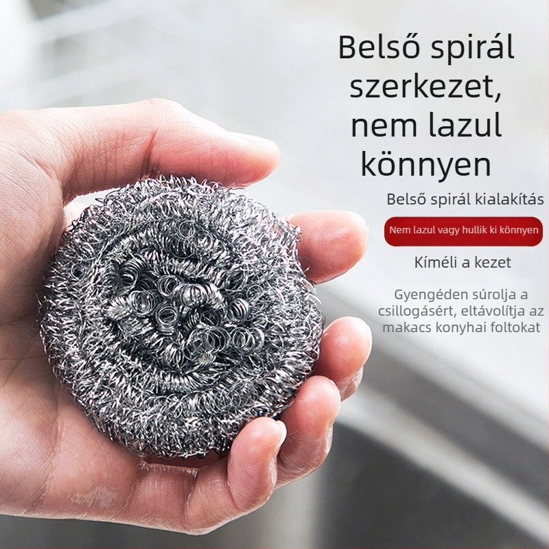 Nagy rozsdamentes acél huzalos súroló konyhai edényekhez
