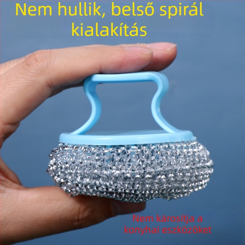 PET tisztító golyó, nem karcolja a serpenyőket, rozsdamentes acélhuzalból készült labda a konyhában