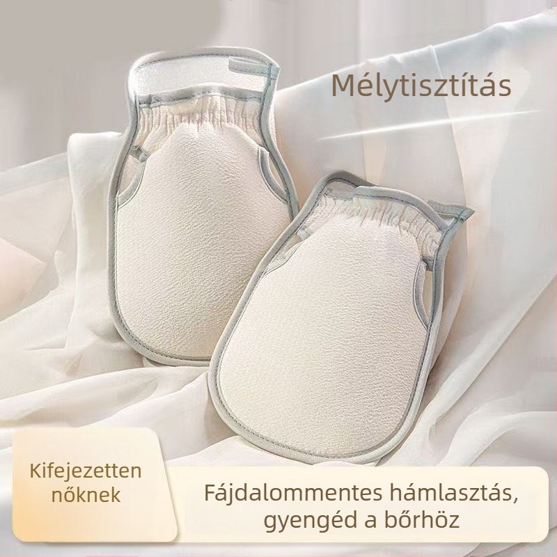 Exfoliáló fürdőkesztyű és testradírozó törölköző készlet