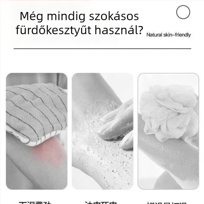 Exfoliáló fürdőkesztyű és testradírozó törölköző készlet