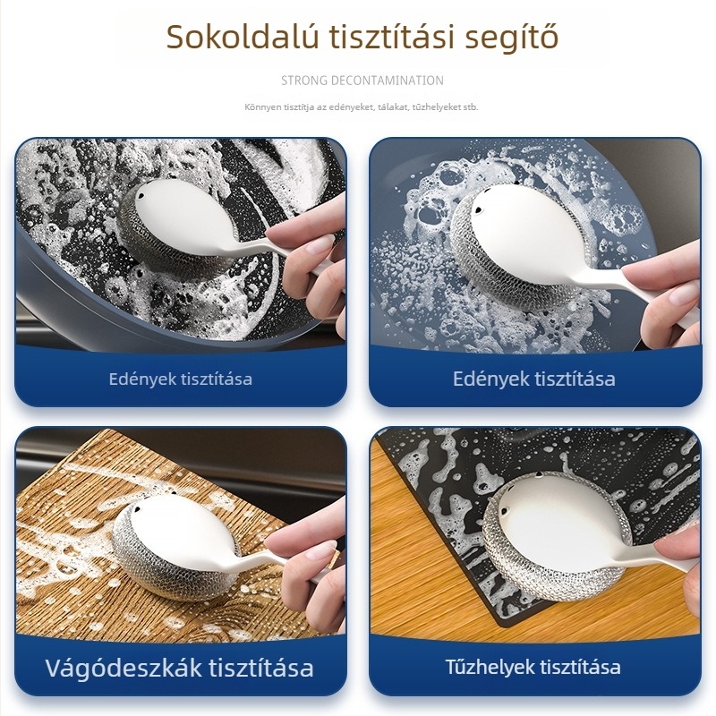 Sobon Fazékmosó Kefe Hosszú Nyéllel – Konyhai Tisztító Ecset Tisztító Golyóval és Acélszálas Golyóval