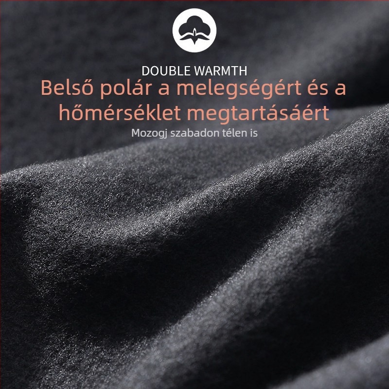 Férfi téli futó szett fleece béléssel, meleg és gyorsan száradó, futball- és tollaslabda-edzésekhez.