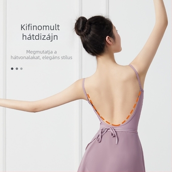 Felnőtt, szoros balett body pántokkal, egyrészes, hát nélküli táncgyakorló ruházat