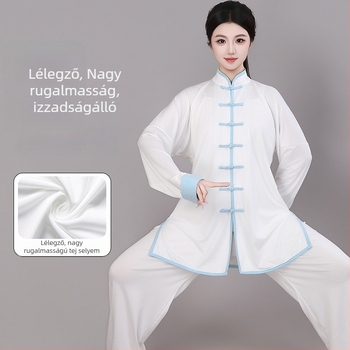 Színes blokkos Tai Chi edzőruha, tavasz–nyár 2026, uniszex, milk silk anyag, nyolc részes brokát