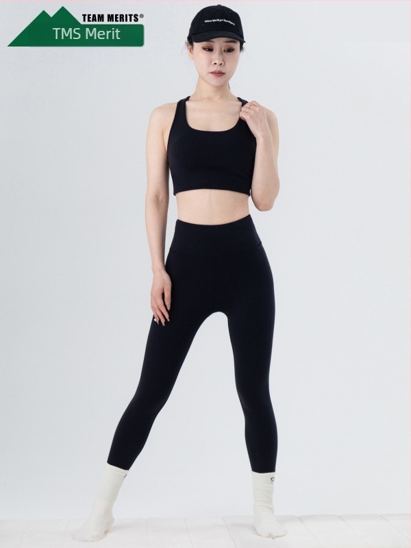 Női jóga nadrág és sporttop készlet, Pilates edzőruha, magas rugalmasságú anyag, levehető párnázással ellátott sportmelltartó, magas derekú, szoros fazon