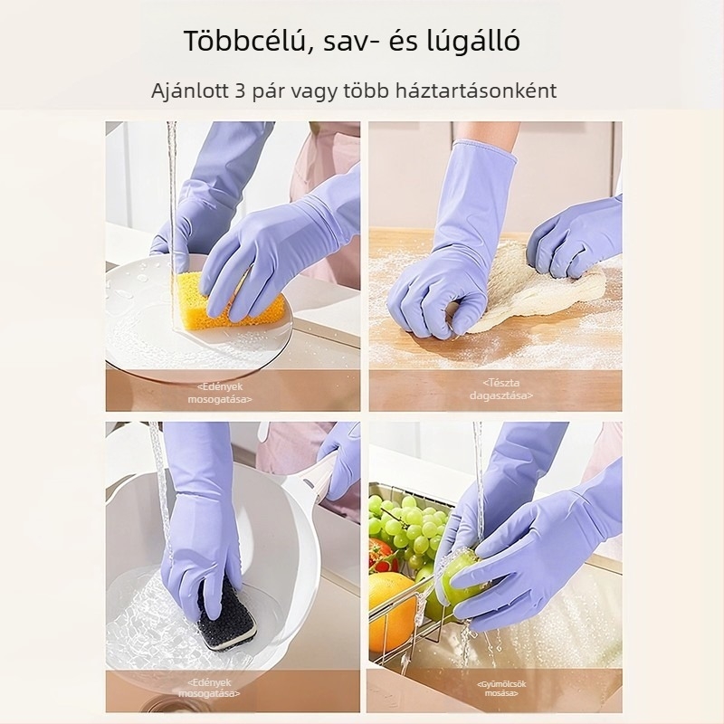 Meleg bélelt mosogatókesztyűk, vastag fleece béléssel, téli vízálló és tartósak tisztításra, mosásra és konyhai használatra