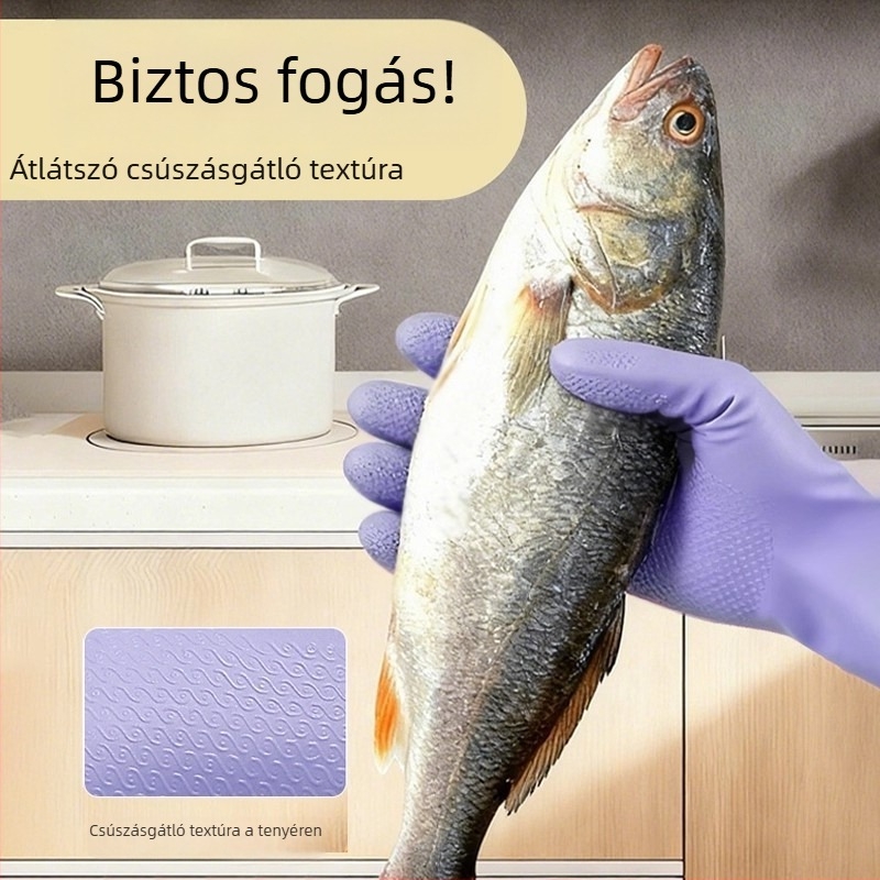 Meleg bélelt mosogatókesztyűk, vastag fleece béléssel, téli vízálló és tartósak tisztításra, mosásra és konyhai használatra
