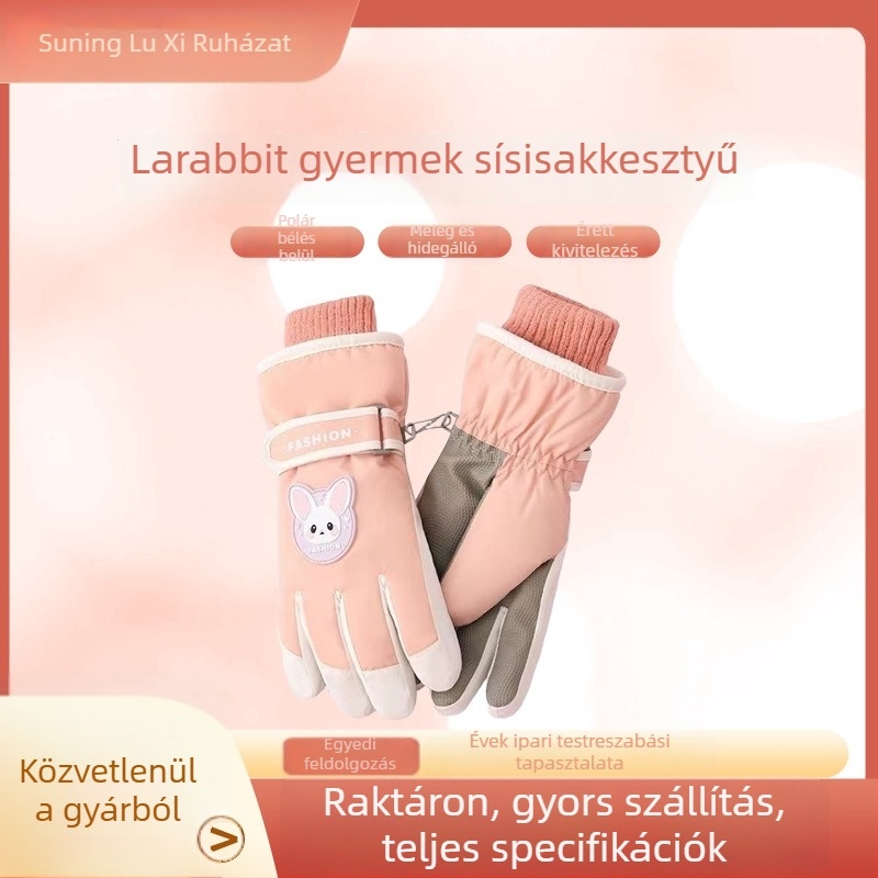 Gyerek síkesztyű télre — meleg, vastagított, csúszásmentes és vízálló, kültéri sportokhoz