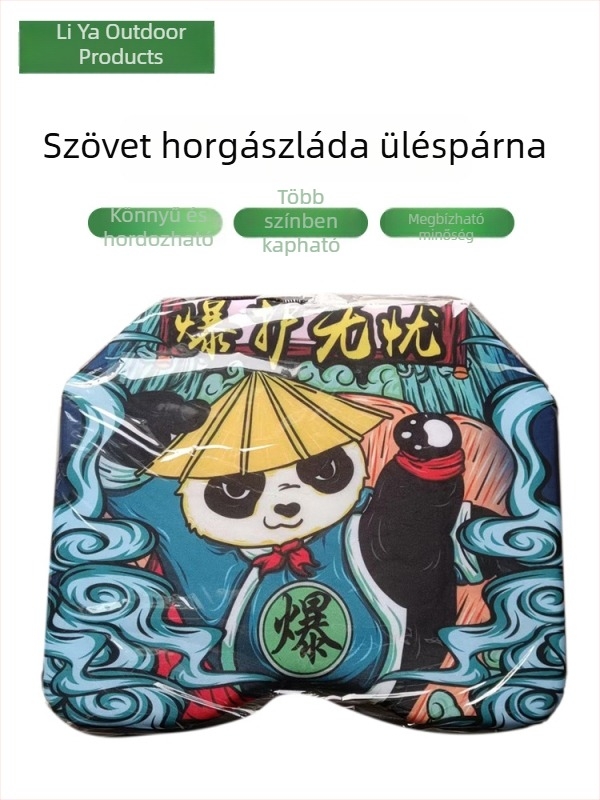 Rugalmas horgászszék párna ventuzával, vastított, légáteresztő, hosszú üléshez kényelmes, Panda rajz dizájn