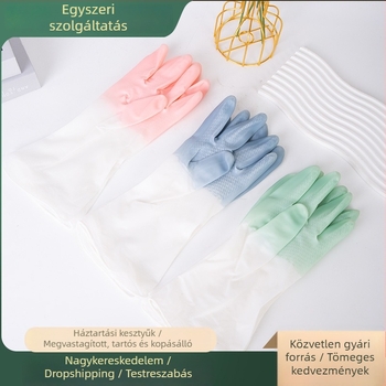 PVC mosogatókesztyűk, kétszínű, rövid szárú, vízálló, konyhai használatra