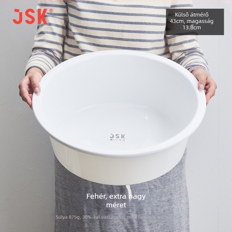 JSK vastágított műanyag mosdóedény háztartási használatra, extrán nagy mosómedence, lábfürdőhöz és konyhai mosogatóhoz, 43 cm