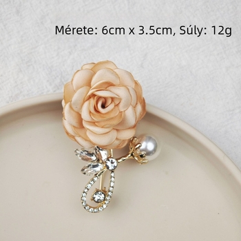 Rózsa virág vintage brooch – Chanel-stílusú, koreai ihletésű, egyszerű és elegáns női ruhadísz