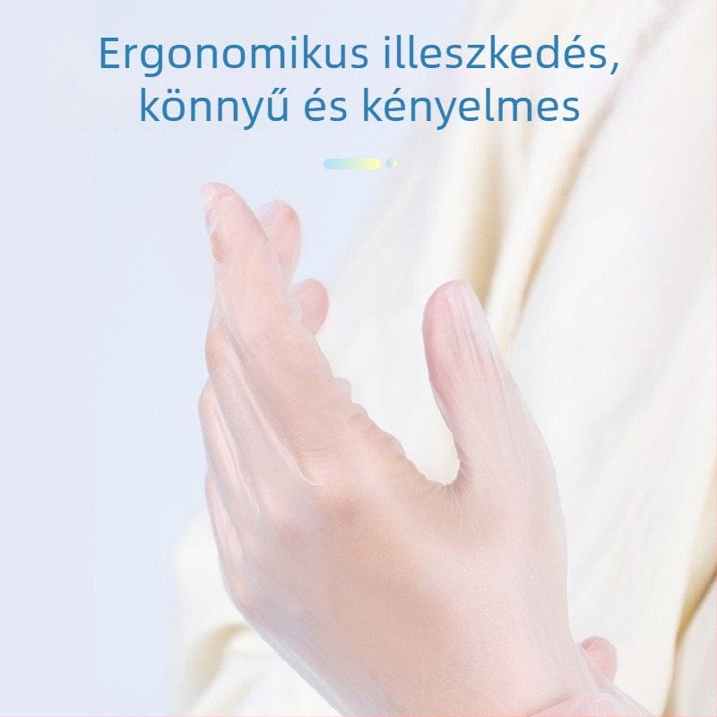 Egyszer használatos PVC kesztyű, élelmiszer-minőségű, konyha, catering, sütés és háztartási tisztítás; csúszásmentes és tapadásmentes.