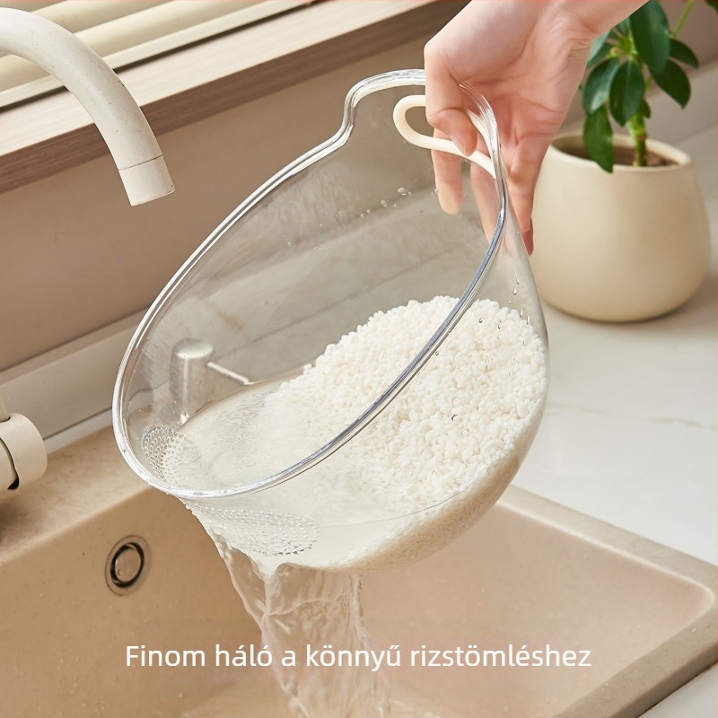 Finom lyukú rizsöblítő edény – rizsöblítésre, gyümölcsök és zöldségek leeresztésére