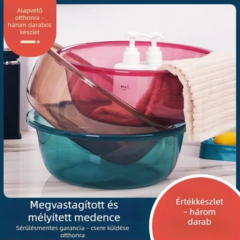 Vastag aljzatú műanyag mosóedény – konyhai és mosási célokra, zöldségek mosásához