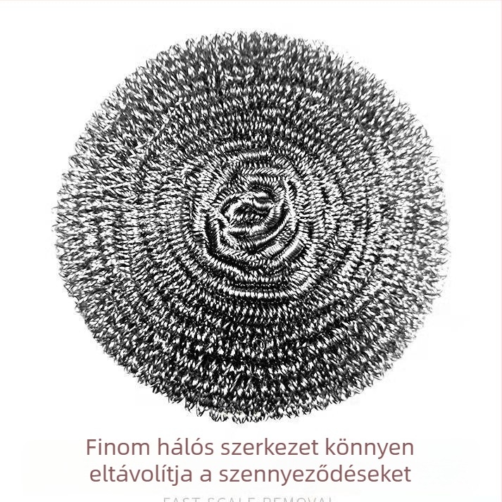 Nagy méretű rozsdamentes acél tisztító golyók - 10 darabos készlet edényekhez és fazekakhoz, tömör belső mag, lapos golyó